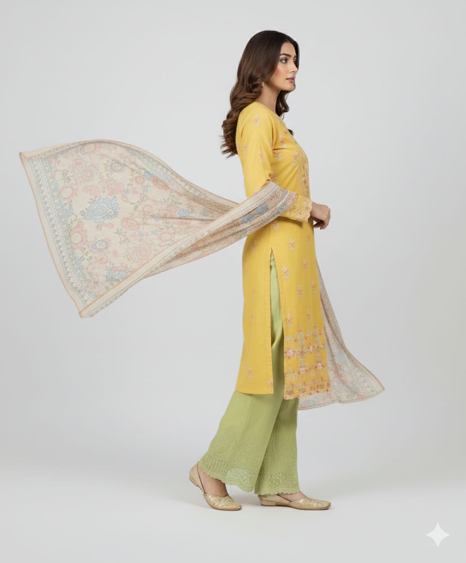 Meher Sunbeam – 3PC Embroidered Suit