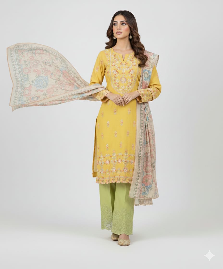 Meher Sunbeam – 3PC Embroidered Suit